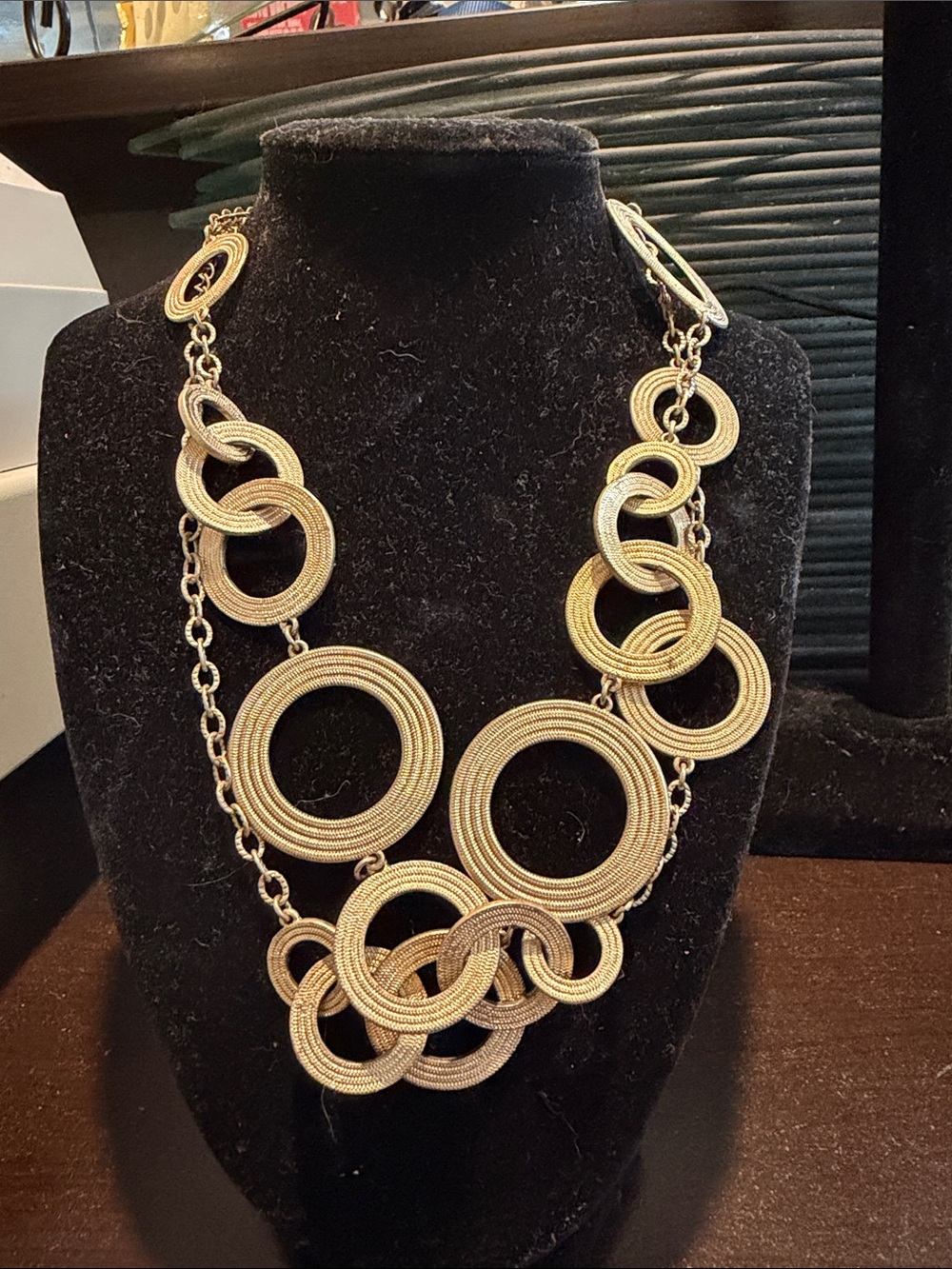 Lia Sophia Gold-Tone Concentric Circle Link Necklace